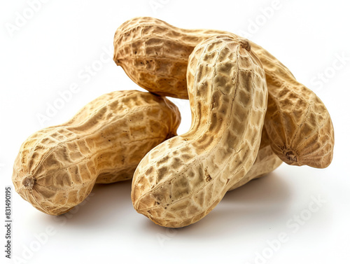 Appetizing peanuts isolated on white background, close-up