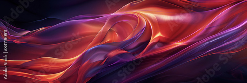 Abstract Pink and Purple Waveforms with Light Effects