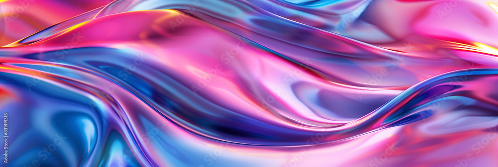 Abstract Pink and Purple Waveforms with Light Effects