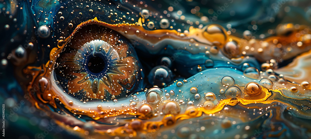 Closeup of abstract painting exploring visual language showcasing ...