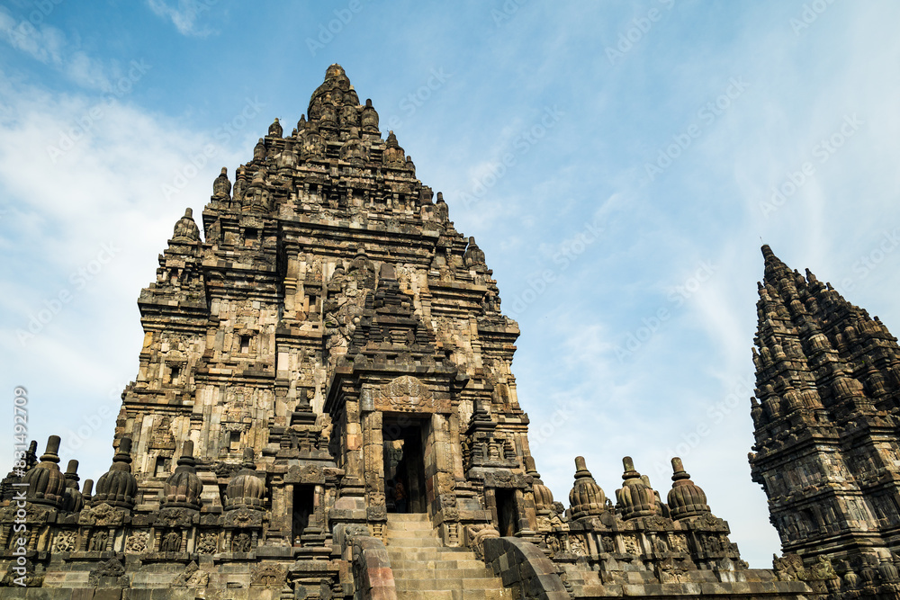 Prambanan temple complex in Yogyakarta, Indonesia. Prambanan is a 9th-century Hindu temple compound, and a UNESCO World Heritage Site Prambanan temple complex in Yogyakarta, Indonesia. Prambanan is a 9th-century Hindu temple compound, and a UNESCO World Heritage Site