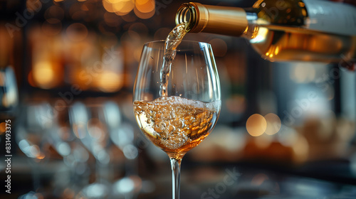 Wallpaper Mural A glass of white wine is poured into a wine glass Torontodigital.ca