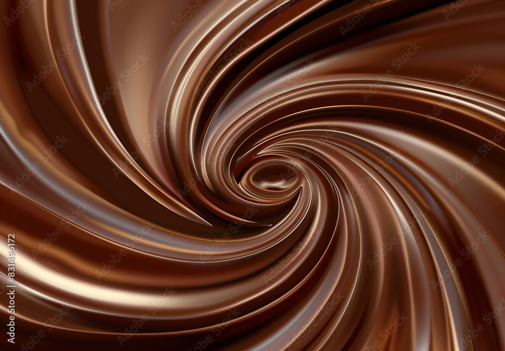 Photo of brown sweet melted chocolate swirl Photo of brown sweet melted chocolate swirl