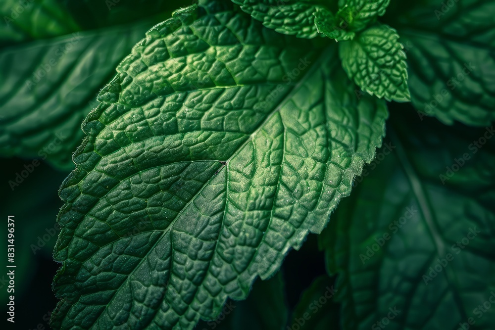 Mint leaf close up Mint leaf close up