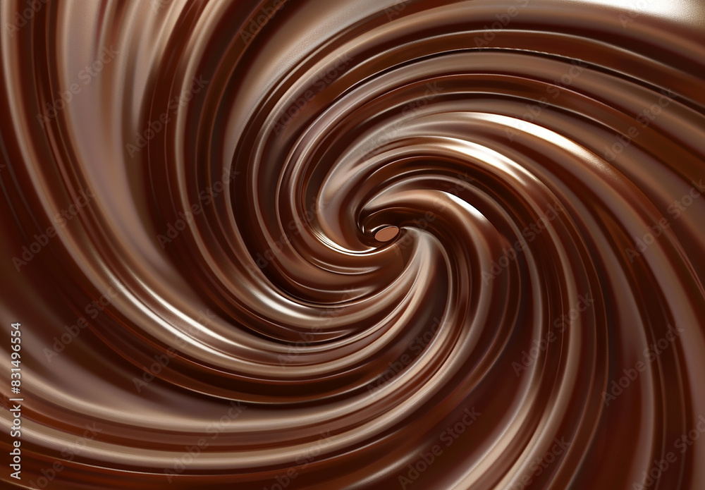 Photo of brown sweet melted chocolate swirl Photo of brown sweet melted chocolate swirl