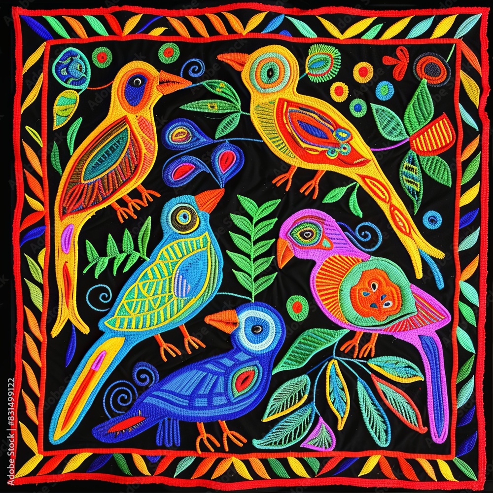 Molas from Panama Kuna Islands Bright Colorful Birds Molas from Panama Kuna Islands Bright Colorful Birds