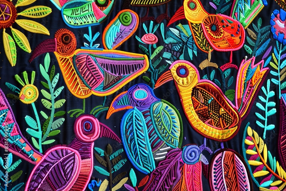 Molas from Panama Kuna Islands Bright Colorful Birds Molas from Panama Kuna Islands Bright Colorful Birds