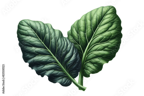 Collard greens or non-heading cabbage isolated photo