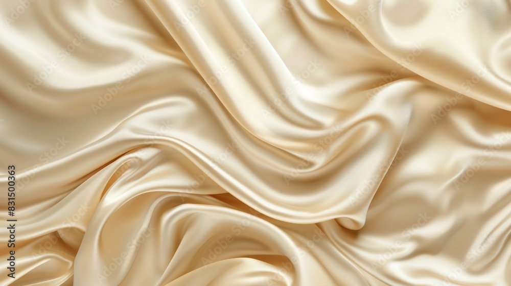 Obraz premium Golden Silk Fabric Texture, Generative AI
