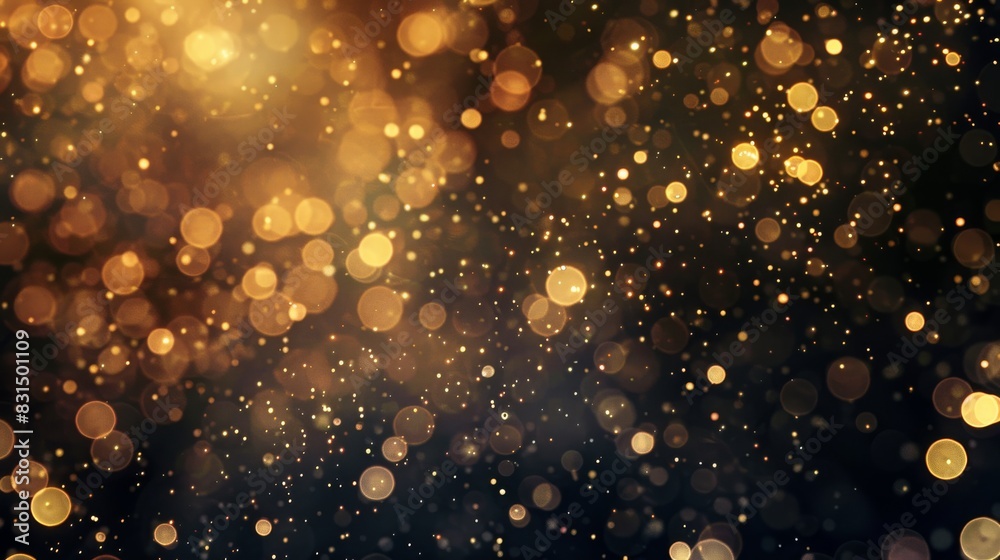 A blurry image of gold and black with many small circles A blurry image of gold and black with many small circles