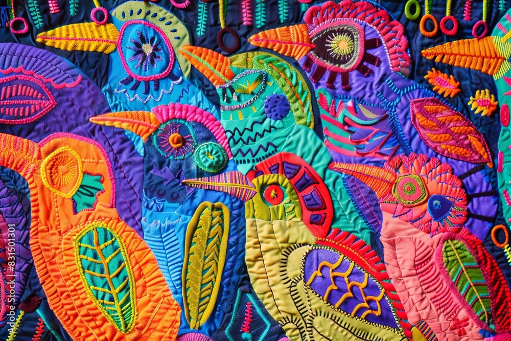 Molas from Panama Kuna Islands Bright Colorful Birds Molas from Panama Kuna Islands Bright Colorful Birds