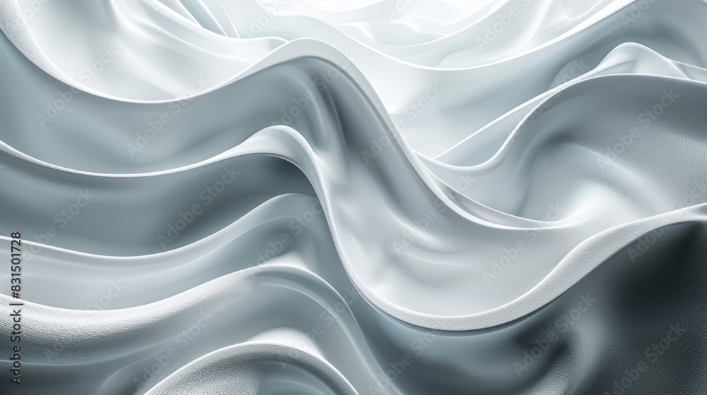 A white fabric with a wave pattern A white fabric with a wave pattern