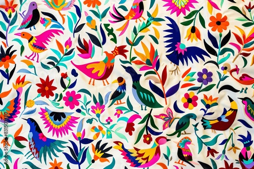 Otomi Embroidery Mexican Textile Pattern
