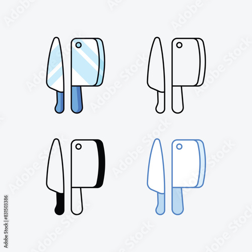 Knife Set icons vector stock illustration