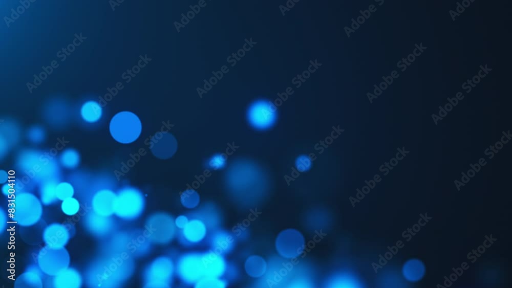 Blue bokeh particles. Computer generated 3d render