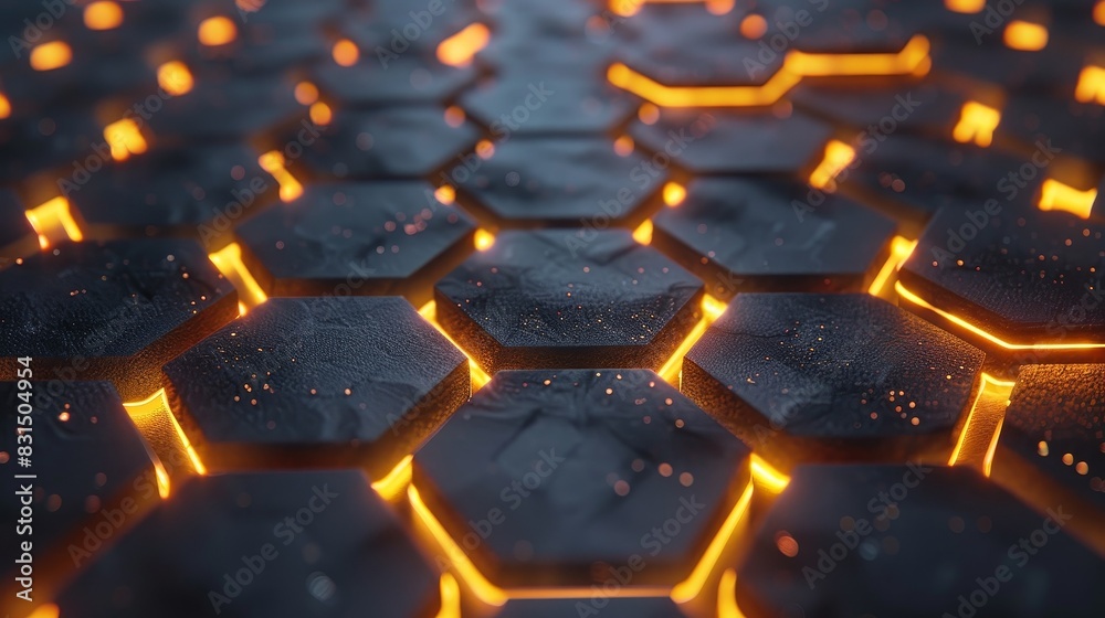 Abstract geometric orange background with a repeating pattern of squares, hexagons, and circles Abstract geometric orange background with a repeating pattern of squares, hexagons, and circles
