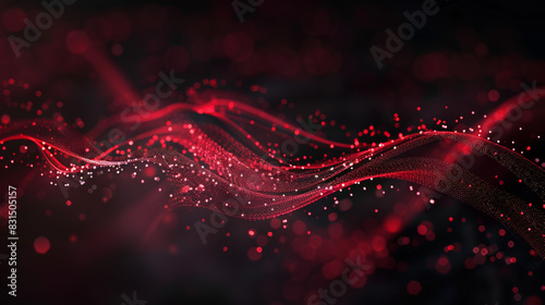 Gold particles, vague red flag texture, abstract automotive software development related elements photo