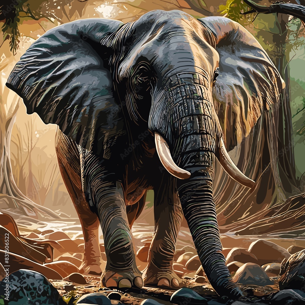 Fototapeta premium Retrato de un Elefante 