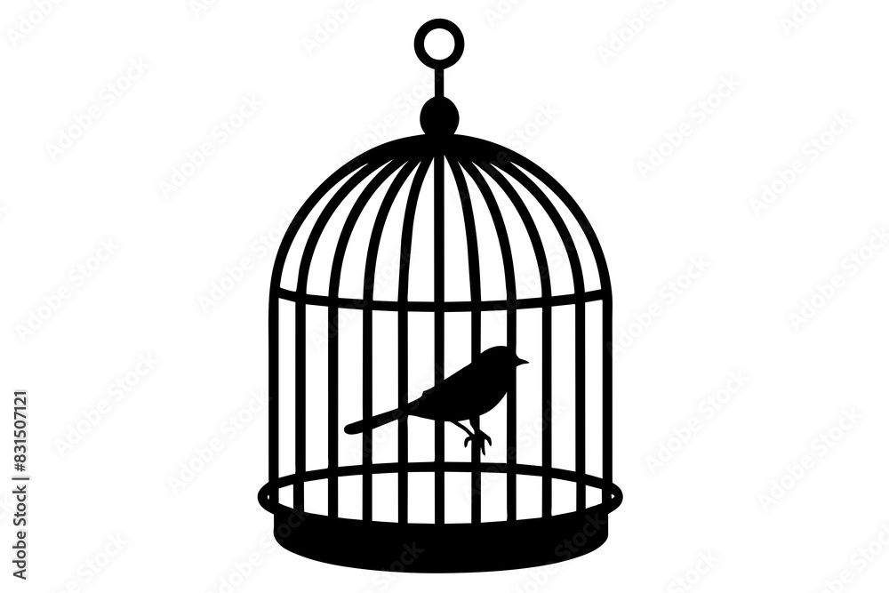 bird cage silhouette vector illustration bird cage silhouette vector illustration