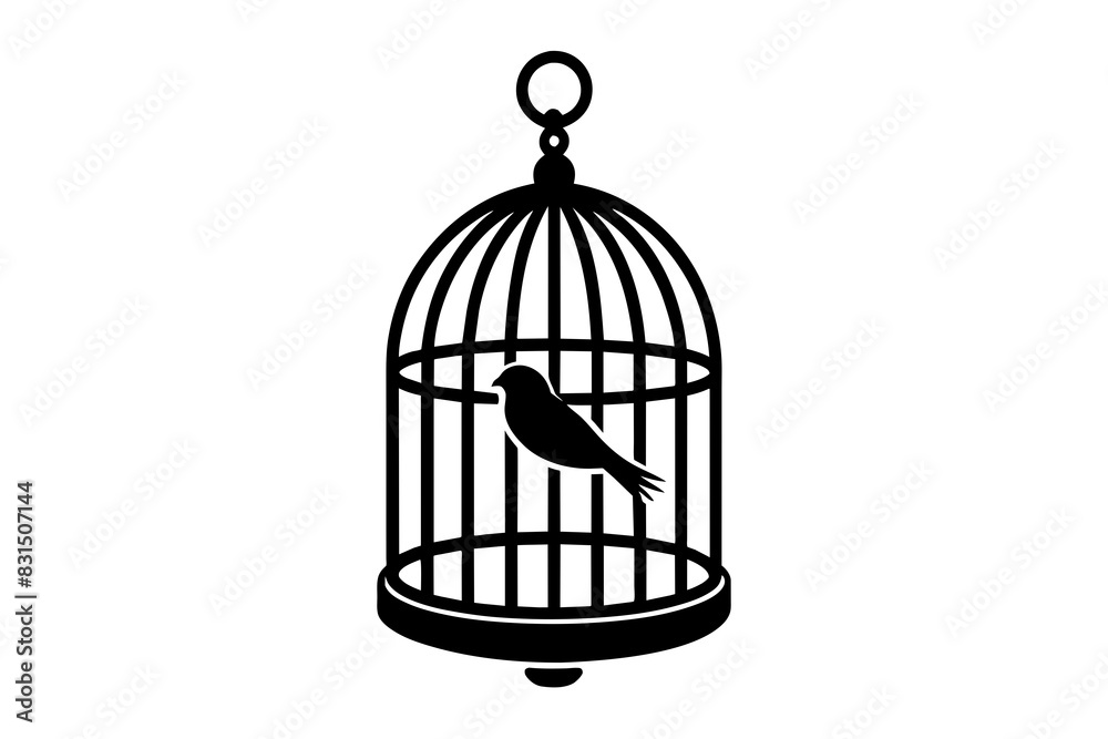 bird cage silhouette vector illustration bird cage silhouette vector illustration