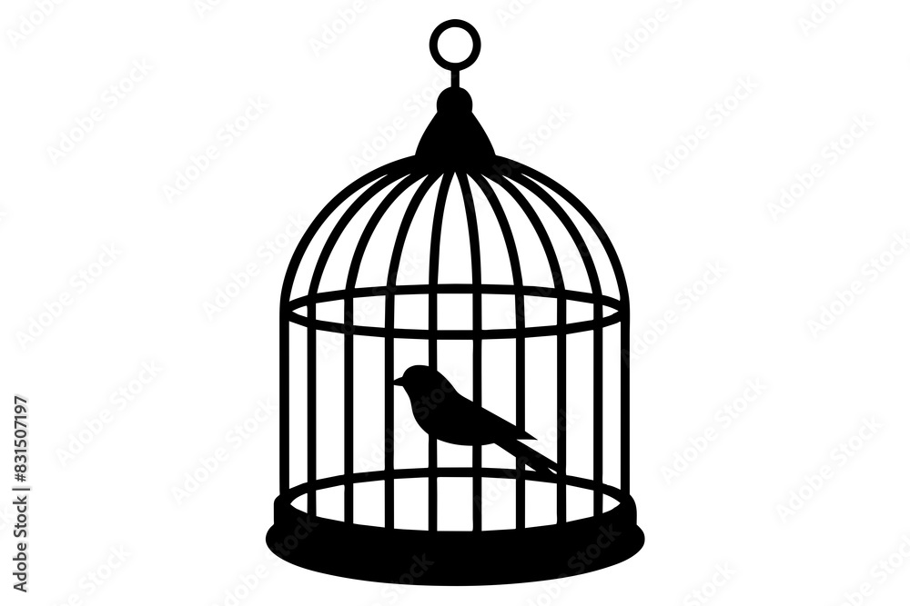 bird cage silhouette vector illustration bird cage silhouette vector illustration