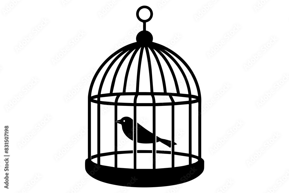 bird cage silhouette vector illustration bird cage silhouette vector illustration
