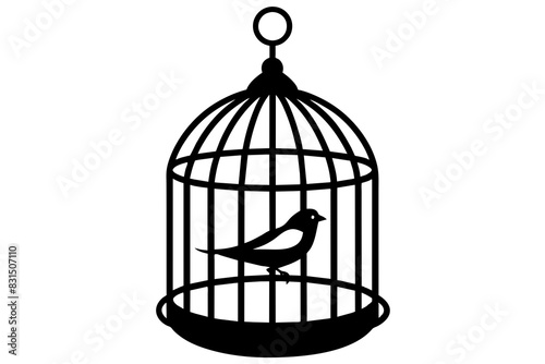bird cage silhouette vector illustration