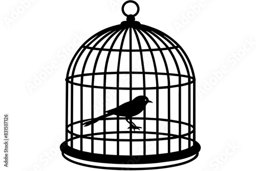 bird cage silhouette vector illustration