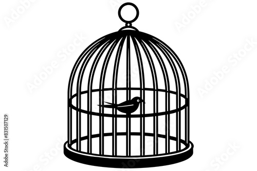 bird cage silhouette vector illustration