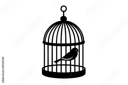 bird cage silhouette vector illustration © Shiju Graphics