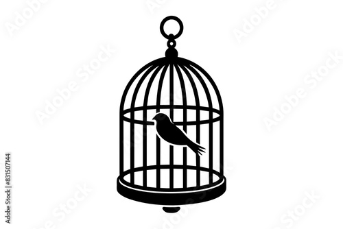 bird cage silhouette vector illustration
