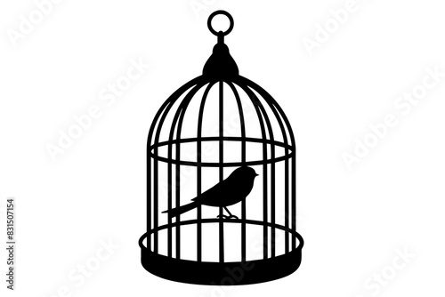 bird cage silhouette vector illustration © Shiju Graphics