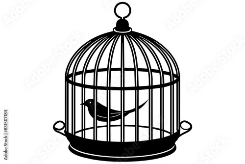 bird cage silhouette vector illustration