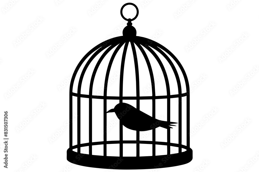 bird cage silhouette vector illustration bird cage silhouette vector illustration