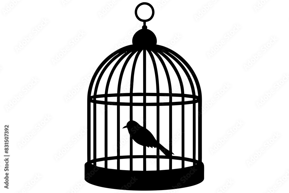 bird cage silhouette vector illustration bird cage silhouette vector illustration