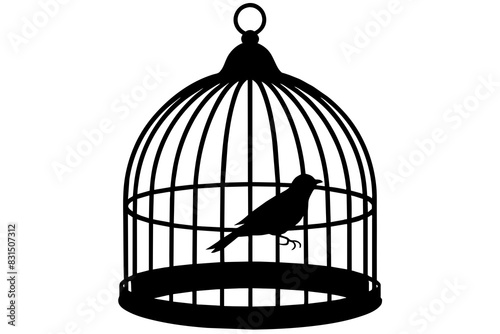 bird cage silhouette vector illustration