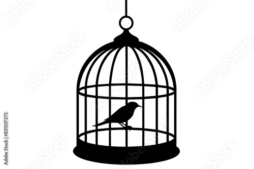 bird cage silhouette vector illustration