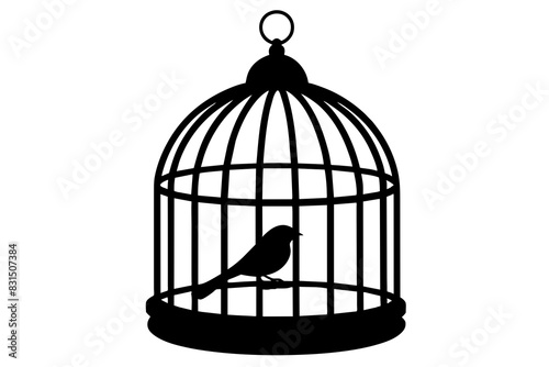 bird cage silhouette vector illustration