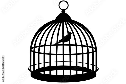 bird cage silhouette vector illustration © Shiju Graphics