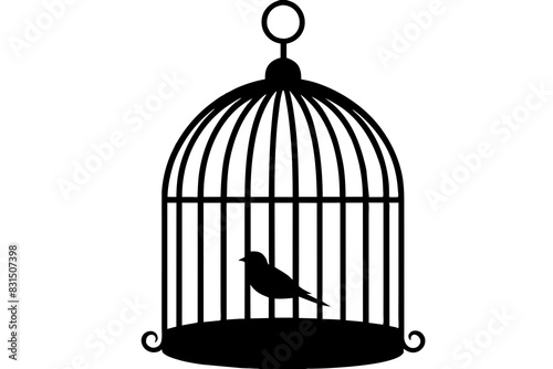 bird cage silhouette vector illustration