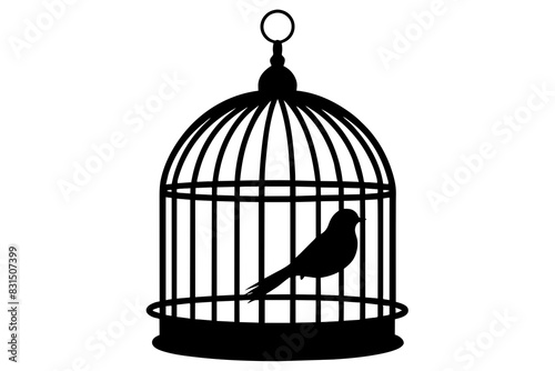bird cage silhouette vector illustration