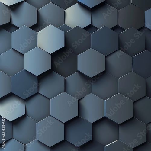 Geometric Harmony - Abstract Hexagonal Layers with Shadow Effects for Modern Design Concepts