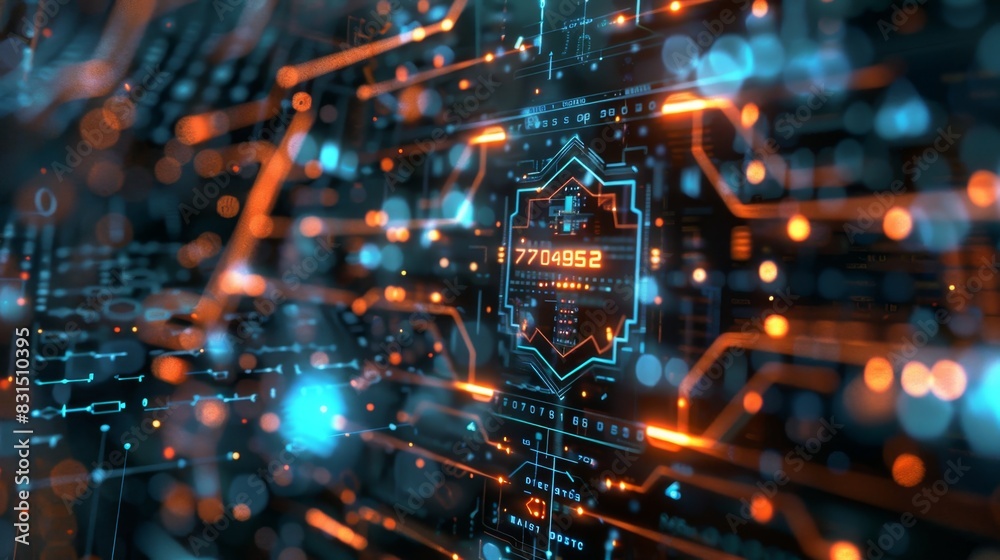 High-Tech Digital Circuit Board, Generative AI High-Tech Digital Circuit Board, Generative AI
