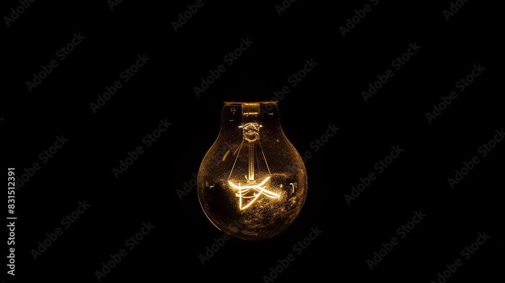 Single Glowing Light Bulb in Dark Room Representing Innovation - Ideal for Inspirational and Creative Themes Single Glowing Light Bulb in Dark Room Representing Innovation - Ideal for Inspirational and Creative Themes