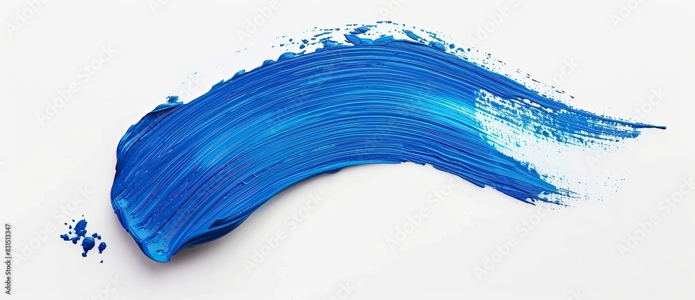 Beautiful blue brush stroke paint isolated on white background․ Beautiful blue brush stroke paint isolated on white background․