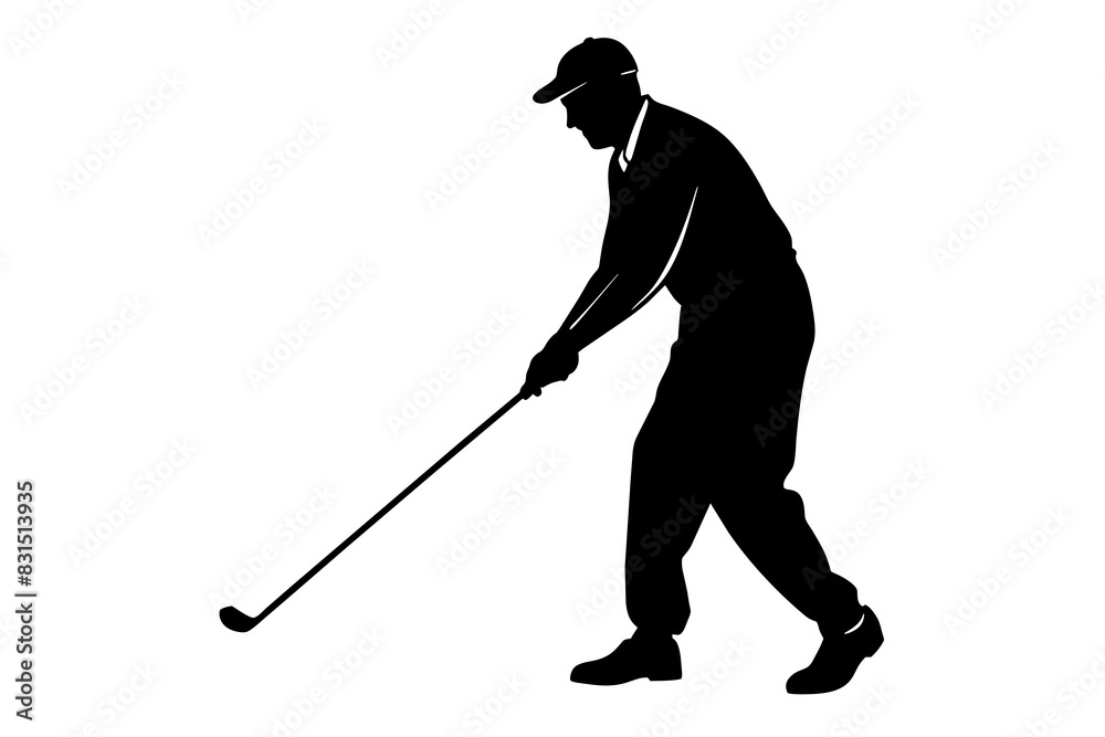 Playing golf silhouette vector illustration Playing golf silhouette vector illustration