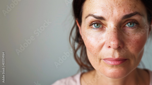 Woman after successful rosacea treatment. Laser treatment of skin problem. Dermatology problem.