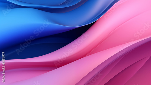 Pink and blue contrasting flowing forms background
