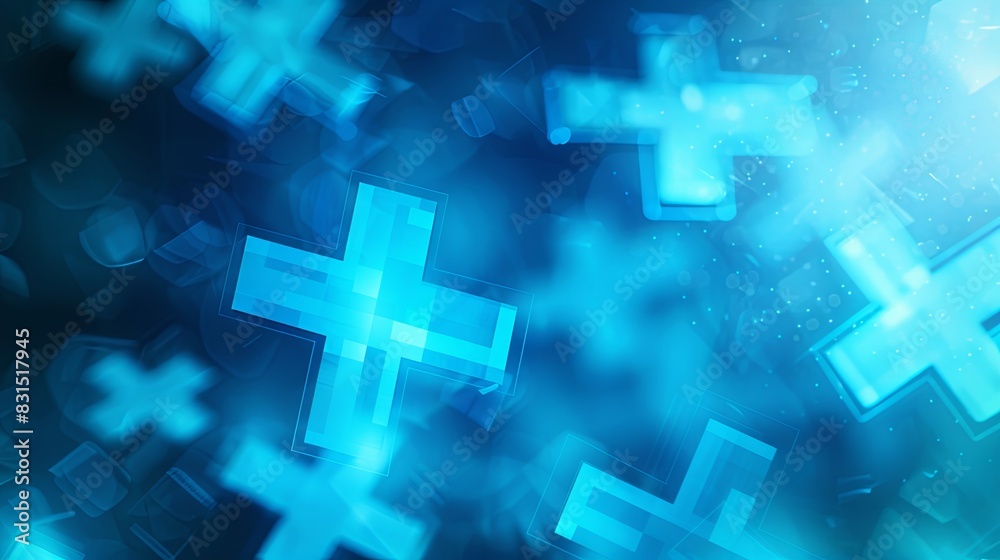 Fototapeta premium Simplified Abstract Blue Medical Crosses