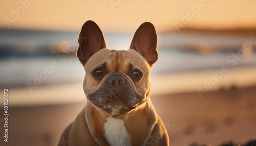 portrait of french bulldog on the beach © joesph